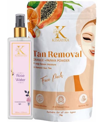 ORANGE+PAPAYA FACEPACK & ROSE WATER COMBO FOR GLOWING SKIN