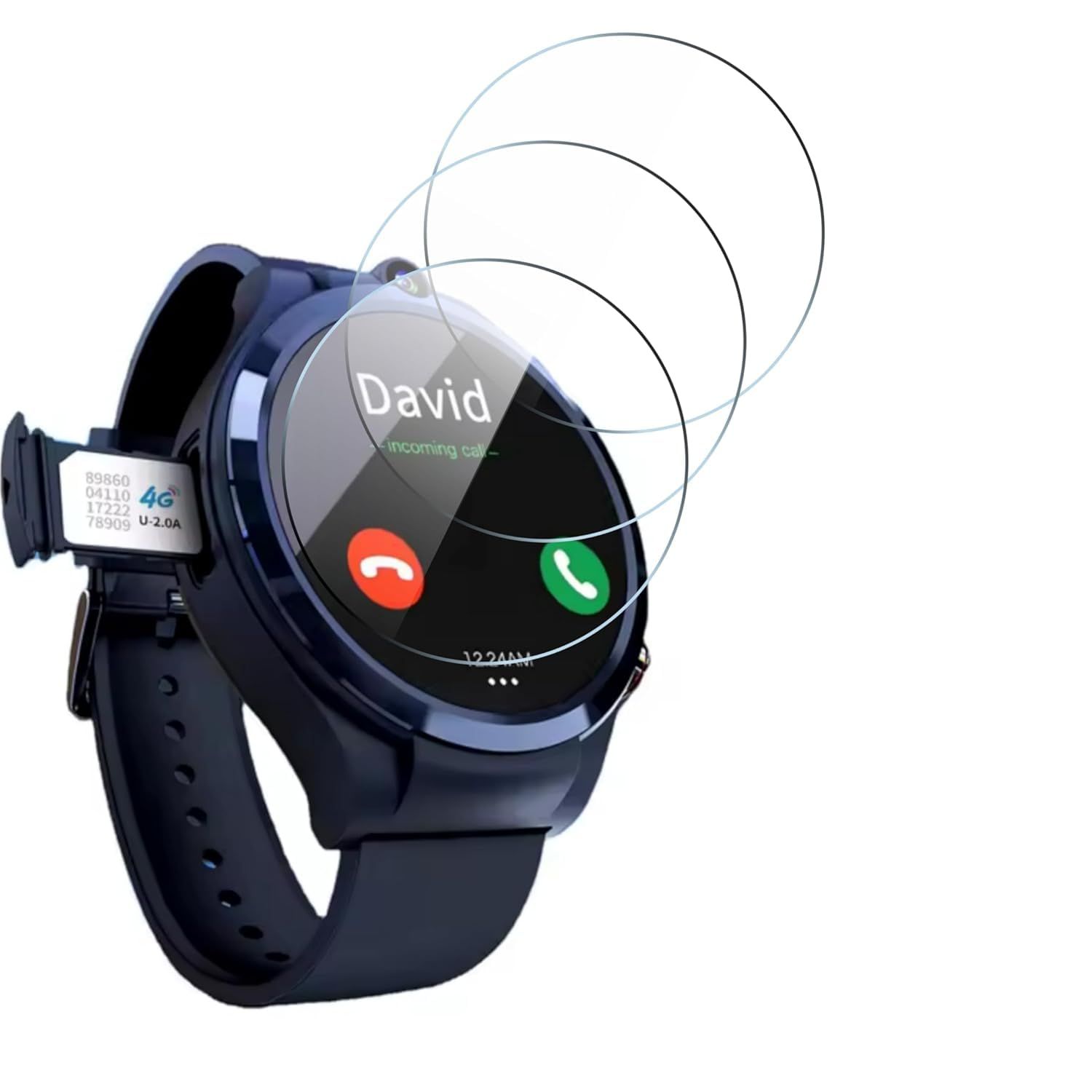 (Pack of 3) edge to edge Flexible & Ultra Clear Water Resistance screen guard compatible for APLLP4 GPS wifi bt heart rate monitor sleeping monitor it's android smartwatch screen guards Transparent