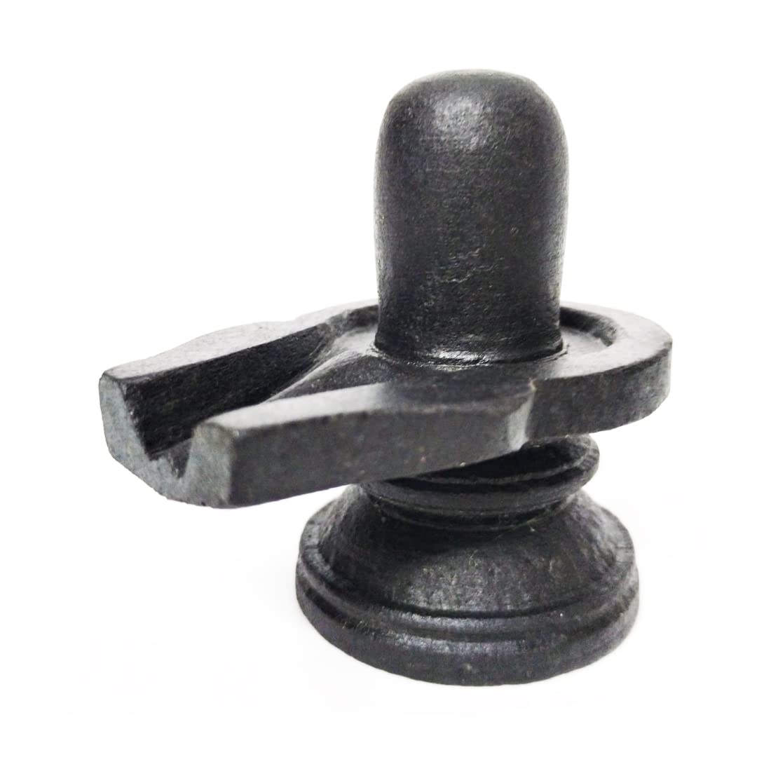 MAYAPURI Original Rare Baleswar Black Stone Shiva Lingam for Home/Office Pooja, Size: 2.5 inch