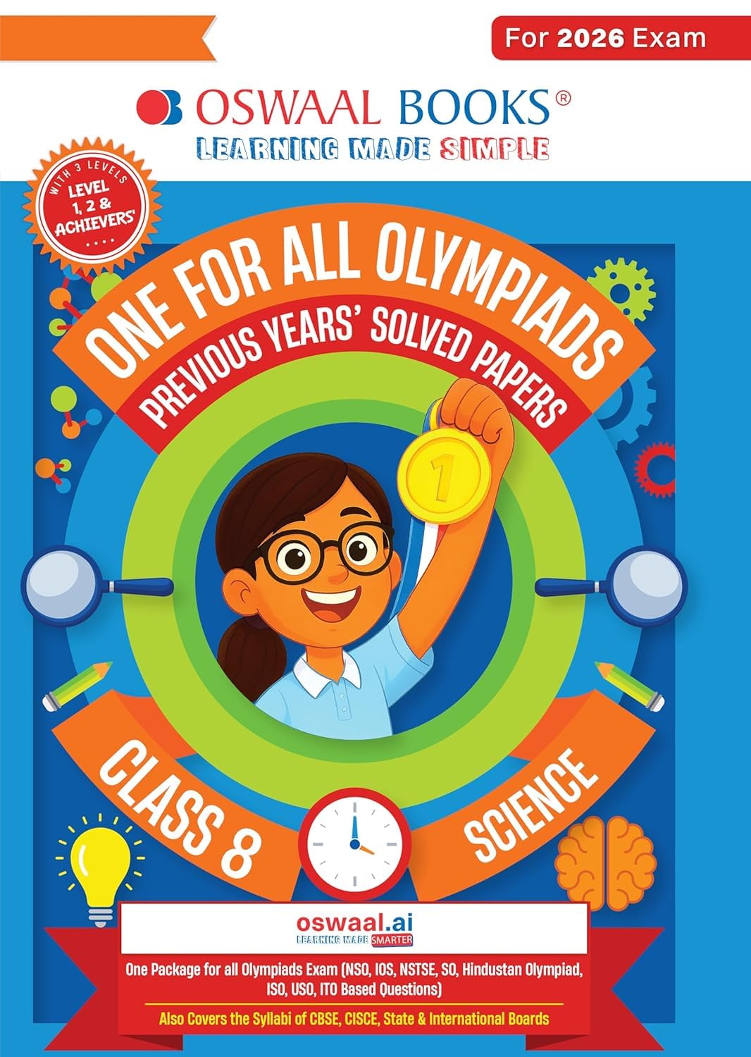 Oswaal One for all Olympiads Previous year paper Solved paper Science class 8th 2025 Exams [Paperback] [Oct 30, 2024] Oswaal