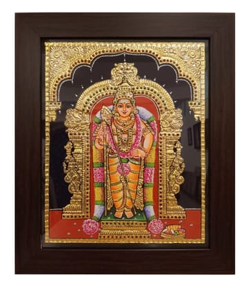 Lord Murugan Traditional Tanjore Painting By Authentic Handcrafted Method (Size 10x8)