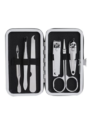 PREPT Manicure Set Nail Clippers Pedicure Kit - 6PCS Stainless Steel Manicure Set, Professional Mens Grooming Kits, Nail Care Tools with Luxurious Travel Case Gift Box