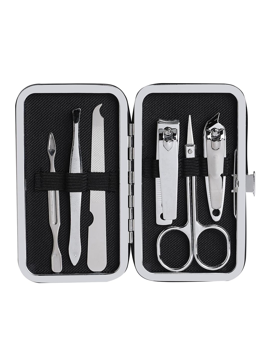 PREPT Manicure Set Nail Clippers Pedicure Kit - 6PCS Stainless Steel Manicure Set, Professional Mens Grooming Kits, Nail Care Tools with Luxurious Travel Case Gift Box