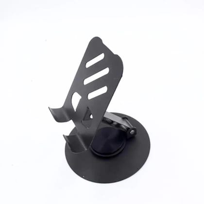 360 Rotatable & Foldable Mobile Phone Stand  Metallic, Adjustable Height & Angle, Universal Holder for Smartphones & Tablets (Grey)