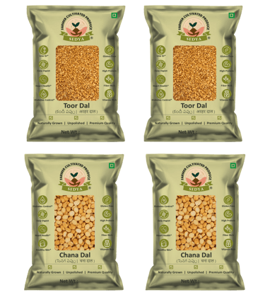 Sedya Premium Toor Dal & Chana Dal Combo | Unpolished, Protein Rich | 2kg (1kg Each)