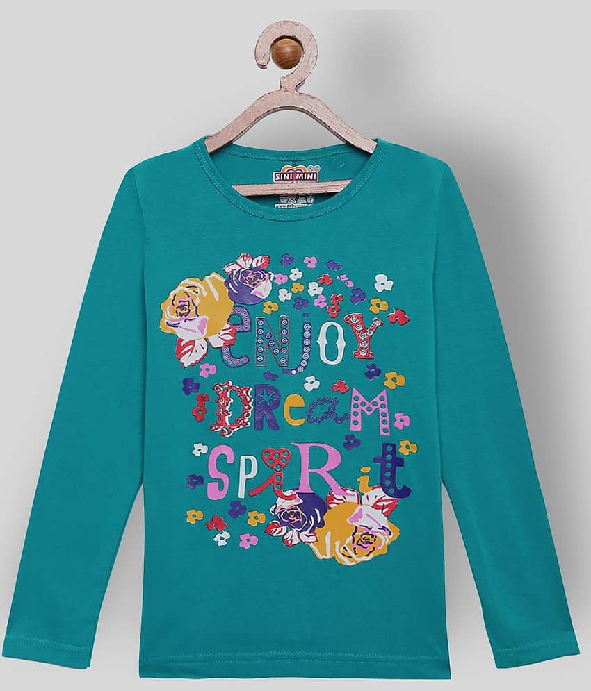 Sinimini Pack of 1 Girls 100% Cotton T-Shirts ( Multi )