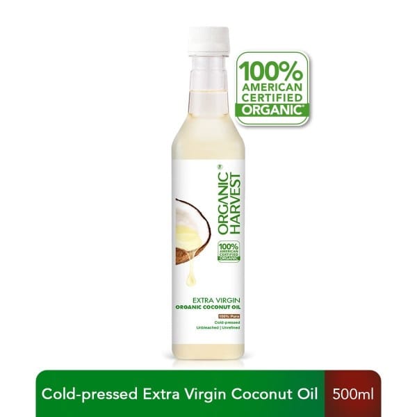 Organic Extra Virgin Coconut Oil: 100% Pure | Cold Pressed Coconut Oil for Hair, Face & Baby Massages | Moisturizes & Hydrates | 500 ML