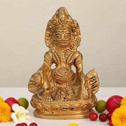 Brass Kuber Maharaja Statue - Wealth God Showpiece for Home, Height : 3 Inch (BSMAS396 C)