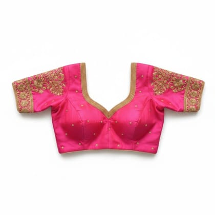 Pink Embroidered Ethnic Blouse
