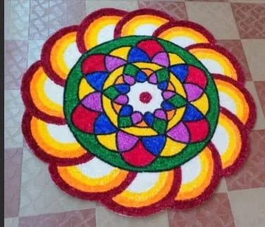 Woolen rangoli mat 1 feet