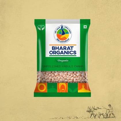 Organic Unpolished Kabuli (Safed) Chana - Bharat Organics