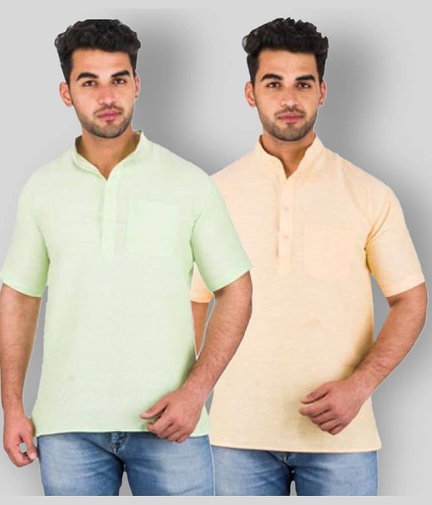 DESHBANDHU DBK - Multicolor Cotton Men's Regular Kurta ( Pack of 2 )