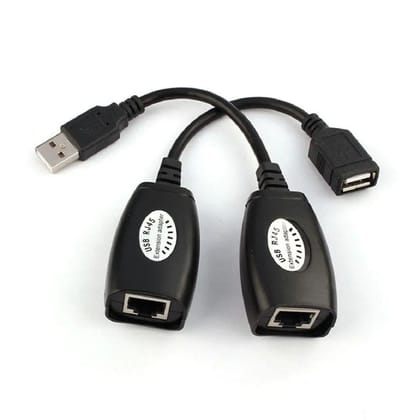 USB RJ45 Extension Adapter Up to 150 Ft Length (Black)