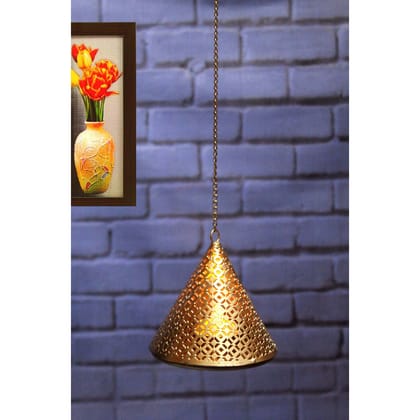 Iron Showpiece Pyramid Candle Holder, Diwali Gift Item (IMAS153 A)