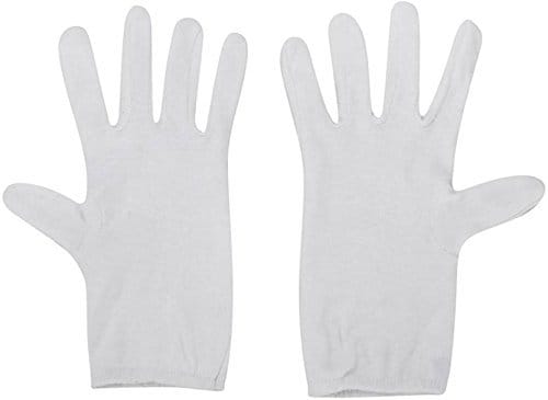 Nawani One Pair Cotton Half Hand Protective White Summer Gloves