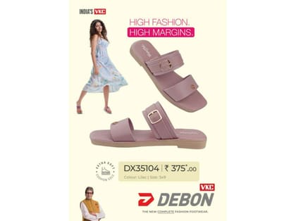 VKC Deon DX35104 Lilac Ladies Semi Covering  Synthetic Leather Sandal  - UK 5
