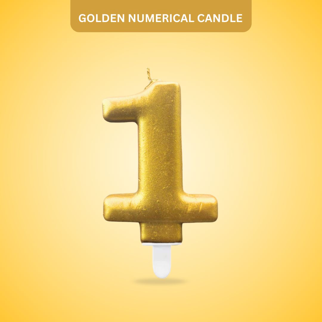 Golden Numerical Candle No. 1 - 3"