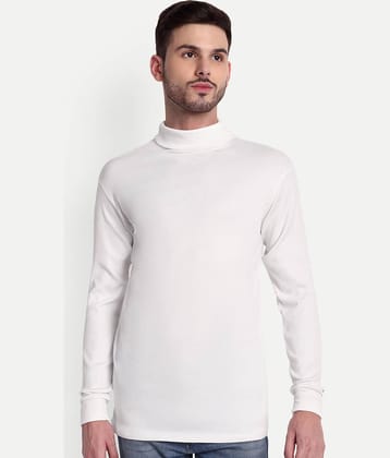 Zeffit Woollen Blend High Neck Men's Full Sleeves Pullover Sweater - Off White ( Pack of 1 )