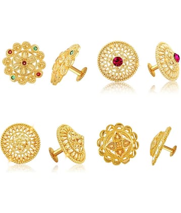 Vighnaharta Sizzling Graceful Alloy Gold Plated Stud Earring Combo set For Women and Girls ( Pack of- 4 Pair Earrings)-VFJ1118-1123-1433-1434ERG