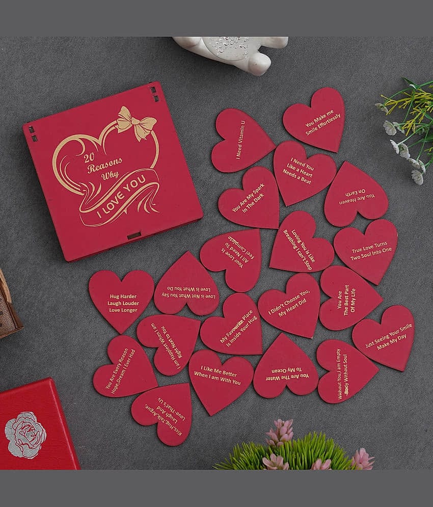 eCraftIndia Red Valentine Wooden Gift Set Box