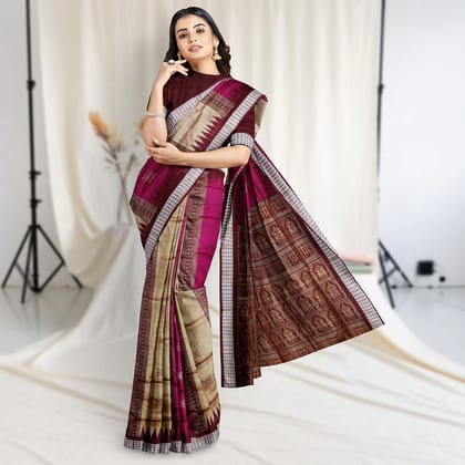 Dual Coloured Bomkai Silk Saree Dual Coloured Bomkai Silk Saree