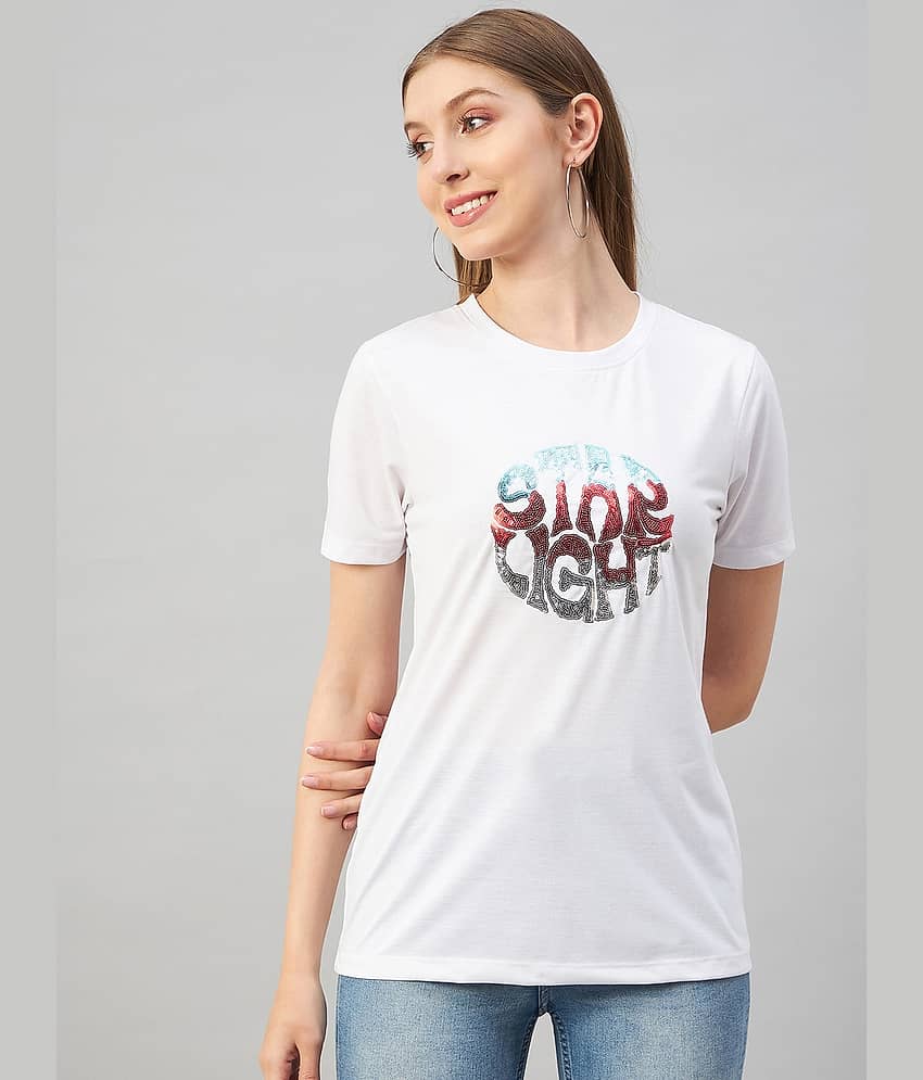 AUSTIN WOOD Women's Cotton Blend Regular Top ( White )