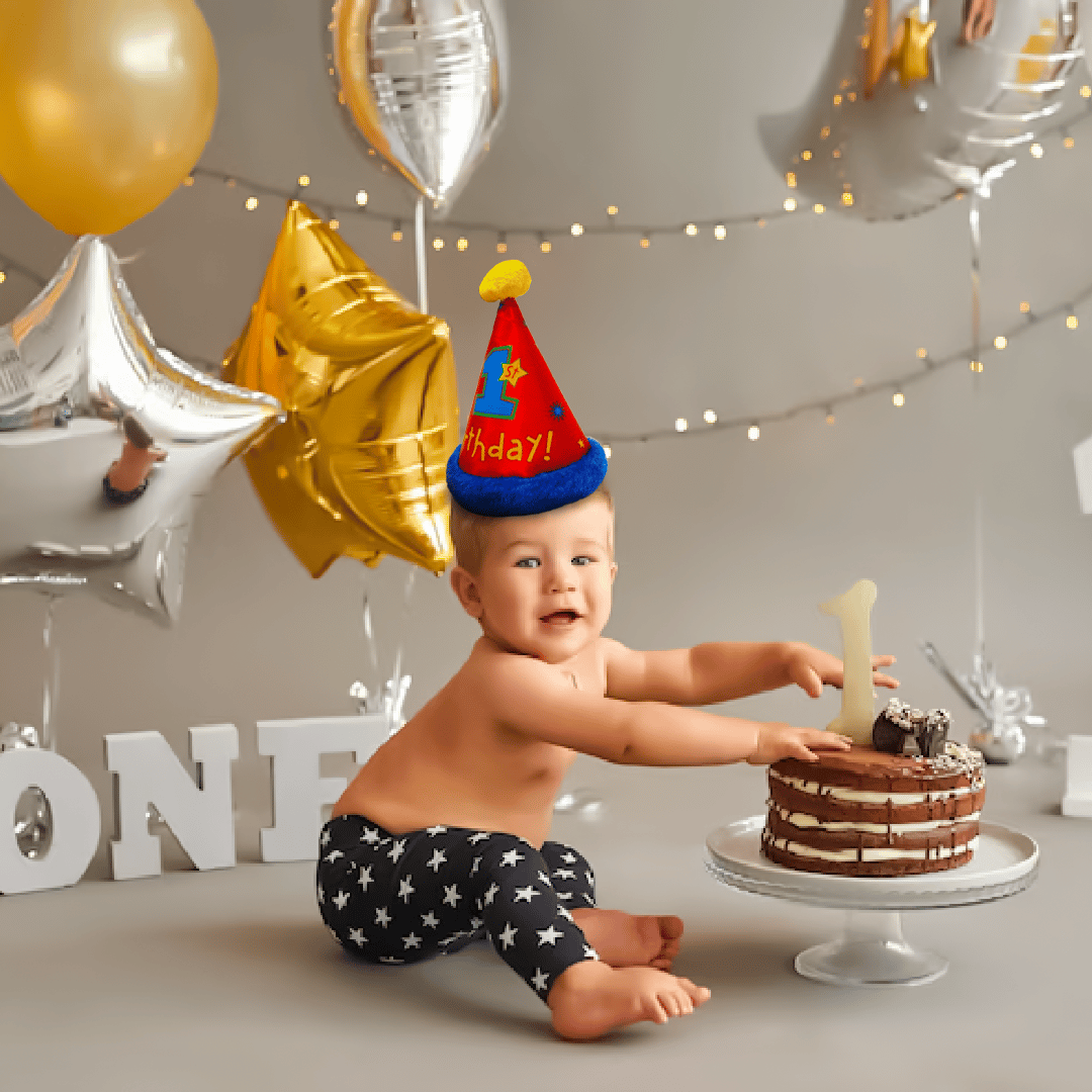 1st B'day Boy Faux Hat