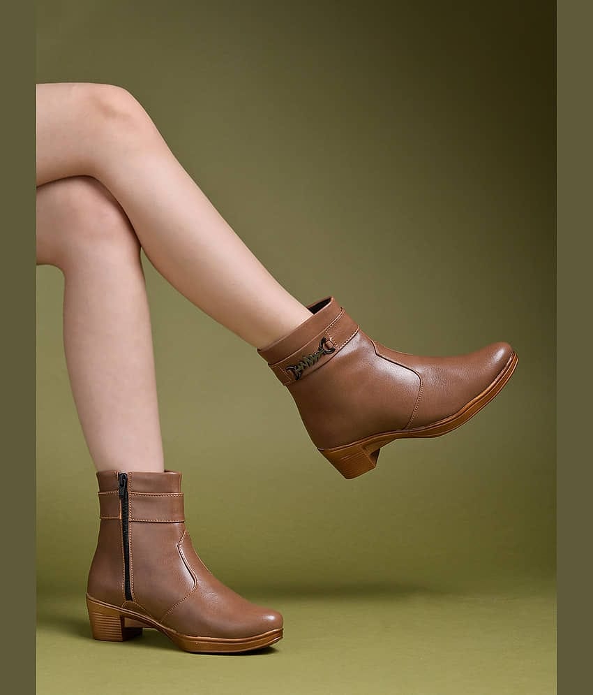 Shoetopia Black Women's Ankle Length Boots