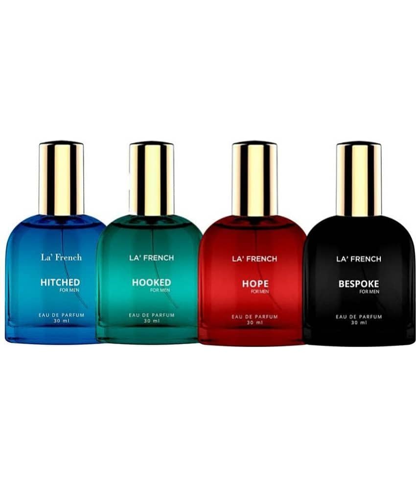 LA FRENCH - Hitched, hooked ,hope & bespoke Eau De Parfum (EDP) For Men  60ml  ( Pack of 4 )