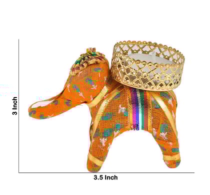 Handmade Elephant Tealight Holder (Multicolour) ( 3 Pcs )