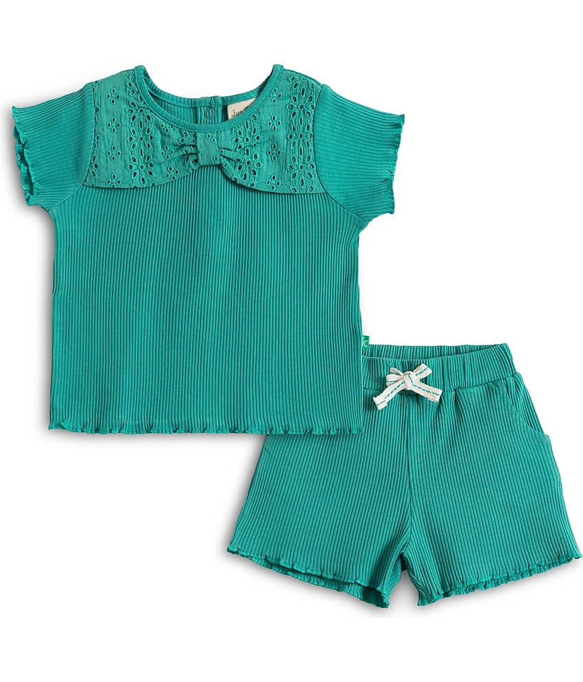 Juscubs Pack of 1 Girls 100% Cotton T-shirt & Shorts ( Green )