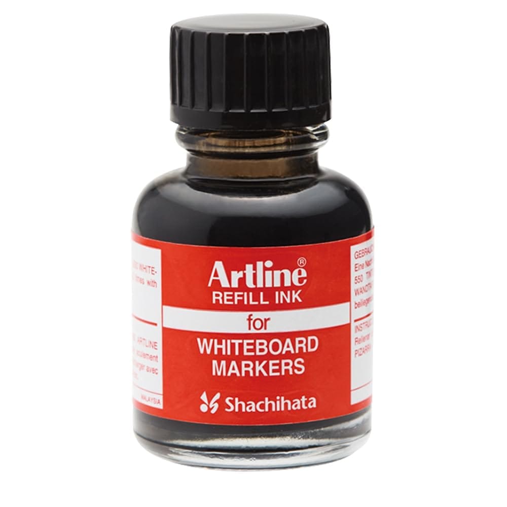 Artline ESK 50 Whiteboard Marker Refillable Ink Pack of 10 (Black Colours) | Bottle 20 ml. for refillable whiteboard Marker