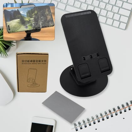 Rotating Foldable Mobile Stand – Height & Angle Adjustable Phone Holder for Desk (1 Pc)