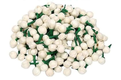 Nawani Artificial Mogra Buds/Jasmine Flower for Jewellery Making, Craft Material (App 500 Buds), Size 1 cm and Material Fabric. Nawani Artificial Mogra Buds/Jasmine Flower for Jewellery Making, Craft Material (App 500 Buds), Size 1 cm and Material Fabric.