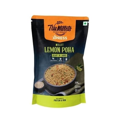 Trumillets 180gm Instant Kodo Millet Lemon Poha Powder Mix With Rice | Traditional Masalas Mix | Ready to Cook | Tasty Ready to Eat Lemon Poha | No Artificial Colors and Flavours