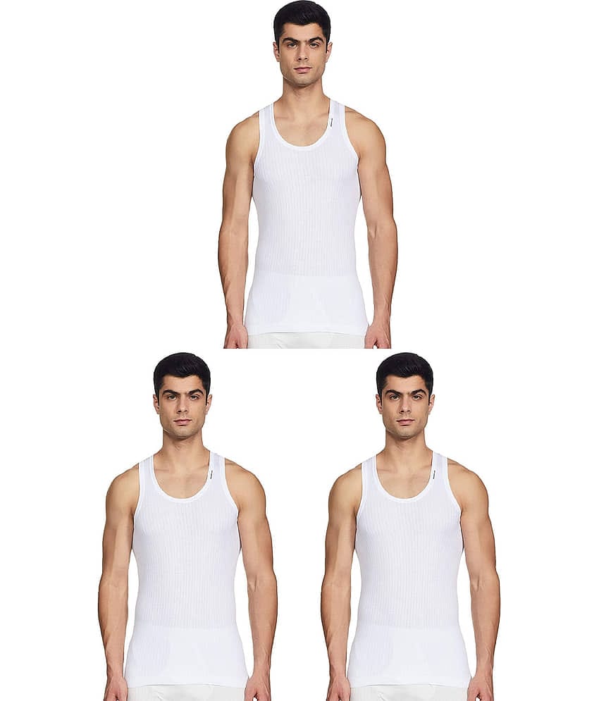 Rupa Frontline White Sleeveless Vests