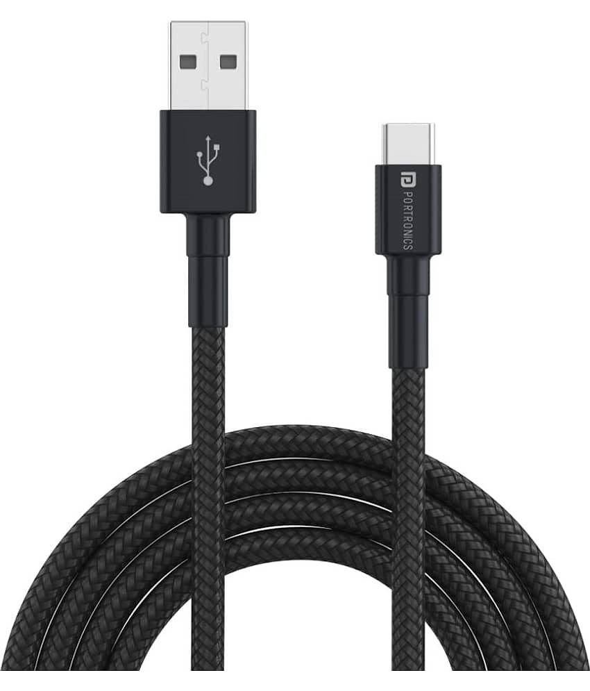 Portronics - Black 3A Type C Cable 1 Meter