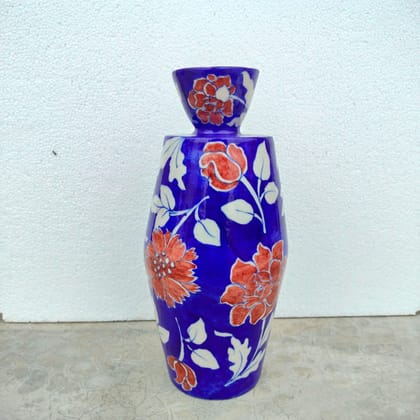 Handmade Blue Pottery blue Vase/ Flowerpot/ Decorative vase/ Ceramic Vase/ - 12 Inch. Handmade Blue Pottery blue Vase/ Flowerpot/ Decorative vase/ Ceramic Vase/ - 12 Inch.