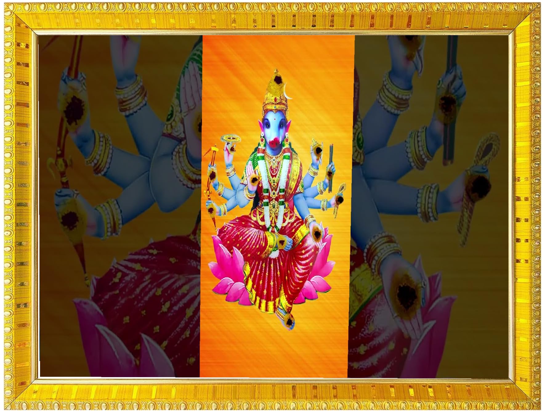 NOKKES Varahi Laxmi Devi Photo Frames Religious Photo frame 5X7 Inch Photo Frame_W13
