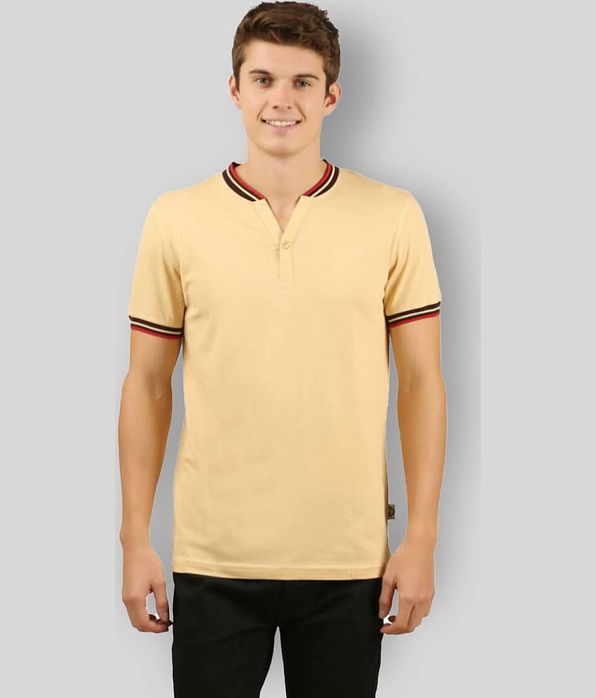 Zebu Pack of 1 Cotton Regular Fit Men's T-Shirt ( Beige )