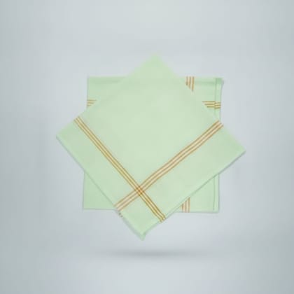 Striped Cotton Napkins - Mint Green