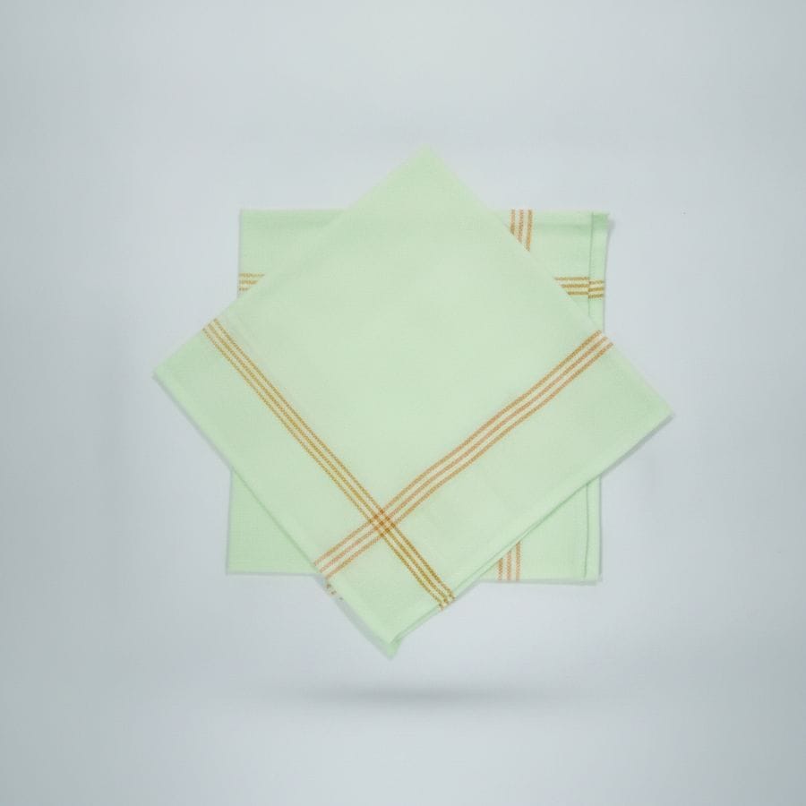 Striped Cotton Napkins - Mint Green