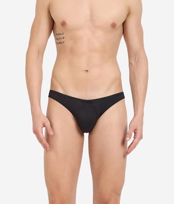 La Intimo Pack of 1 Polyester Briefs For Men's ( Black )