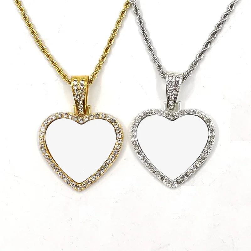 Wholesale Memory Locket Picture Necklace Pendant Chains Jewelry Heart Sublimation Photo pendant  Necklace