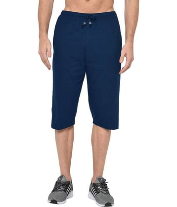 Stylcozy Navy Blue Cotton Blend Men's Three-Fourths ( Pack of 1 )
