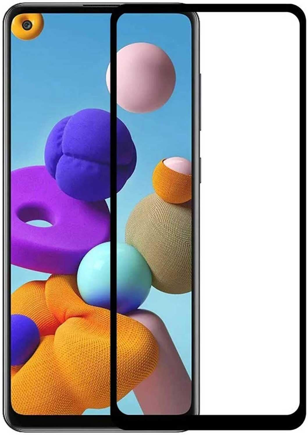 PLUGTECH Advanced Tempered Glass With Anti-Explosion 9H Hardness Edge-To-Edge Coverage Screen Guard for SAMSUNG A21S