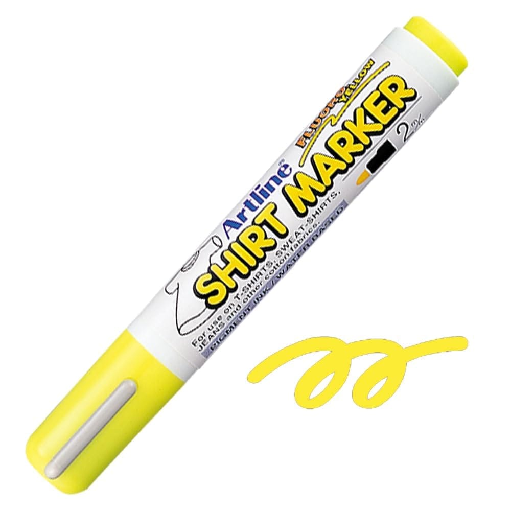 Artline T-Shirt Marker Pack of 12 (Fluro Yellow Colours) | For use on T-SHIRTS, SWEAT-SHIRTS, JEANS & other cotton fabrics
