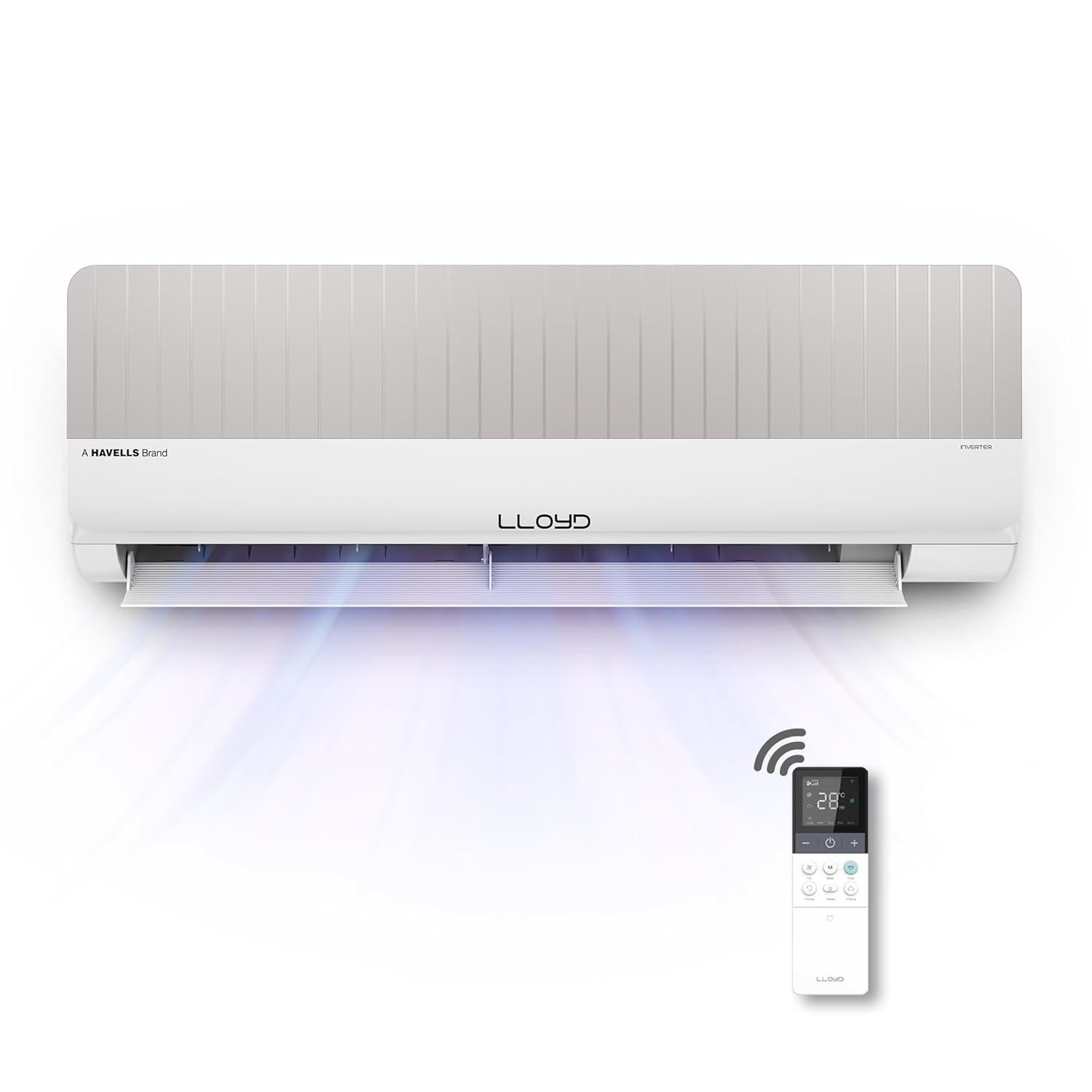 Lloyd Stylus 1.5 Ton 5 Star Wi-Fi Inverter Split AC (6 in 1 Convertible, Changeable AC Panel, 100% Copper, Anti-Viral + PM 2.5 Filter, 2024 Model, White/Grey Facia, GLS18V5FOGVV, FREE INSTALLATION*) Lloyd Stylus 1.5 Ton 5 Star Wi-Fi Inverter Split AC (6 