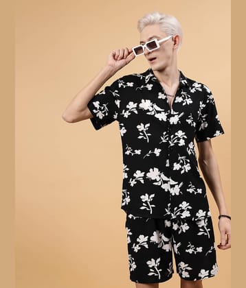 Rigo Black Cotton Blend Slim Fit Men's Tracksuit ( Pack of 1 )