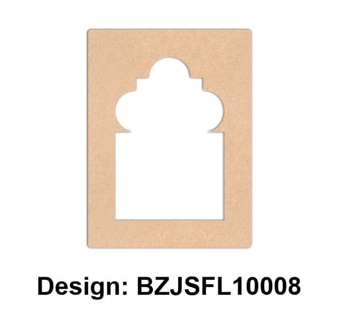 Brand Zero Plain MDF Diy Jharokha Base - Single Frame Layer - Design BZJSFL10008 - Select Your Preference Of Size & Thickness